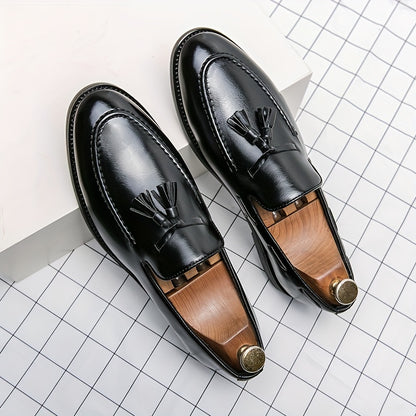 Elegant Men's Tassel Loafers - Versatile Slip-On, Non-Slip, Round Toe Business Shoes for All Seasons