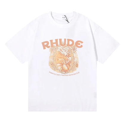 Brand Rhude T Shirts Designer Shirt Men Shorts Print White Black S M L Xl Street Cotton Fashion Youth Mens Tshirts Tshirt