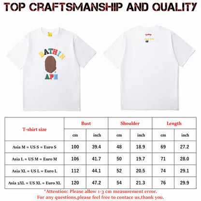 designer Mens T Shirts Top Craftsmanship mens womens Fashion tshirt Foam Print Short Sleeve Street Casual tees Cotton polo tshirts