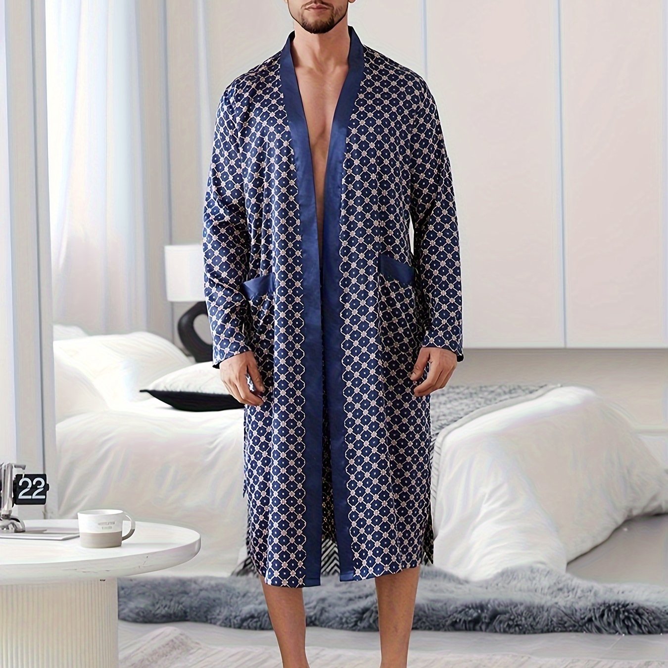 Mens Pajama Set - Ultra-Soft and Gentle Fabric, Vibrant Premium Print Design, Cozy Sleep Robe - Latest Fashion Trend for the Modern Man