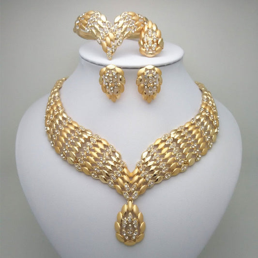 sengpan Kingdom Ma Fashion African Dubai Gold Jewelry Women African Beads Set Nigerian Bridal Jewelry Sets Wedding Accessories