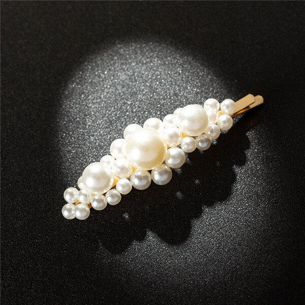 sengpan Christmas gifts ideas Ahmed Jewelry Fashion Lovely Gold Color Sweet White Pearl Hair AccessorHair Rope Sticks Headwear Hair Accessories for Ladies 16