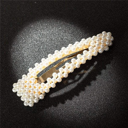 sengpan Christmas gifts ideas Ahmed Jewelry Fashion Lovely Gold Color Sweet White Pearl Hair AccessorHair Rope Sticks Headwear Hair Accessories for Ladies 16