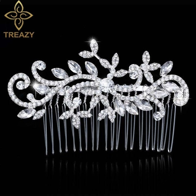 sengpan Christmas gifts for her Gold Color Wedding Hair Combs For Women Charm Pearls Crystal Bridal Hair Accessories Birthday Party Headwear Brides Tiara