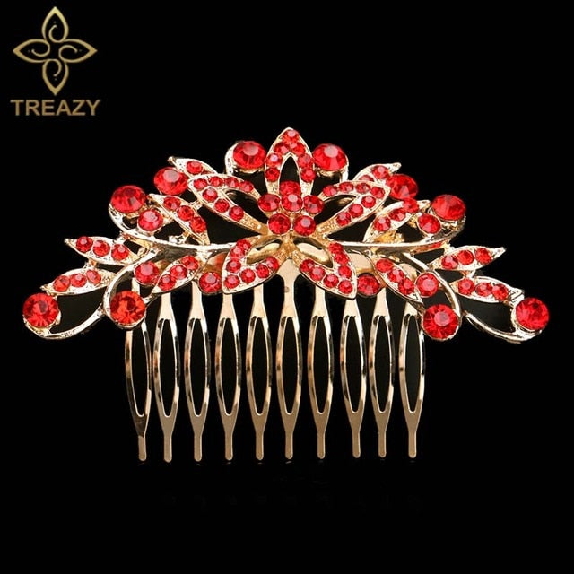 sengpan Christmas gifts for her Gold Color Wedding Hair Combs For Women Charm Pearls Crystal Bridal Hair Accessories Birthday Party Headwear Brides Tiara