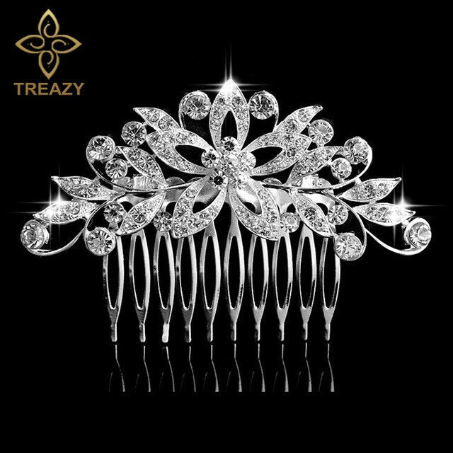 sengpan Christmas gifts for her Gold Color Wedding Hair Combs For Women Charm Pearls Crystal Bridal Hair Accessories Birthday Party Headwear Brides Tiara