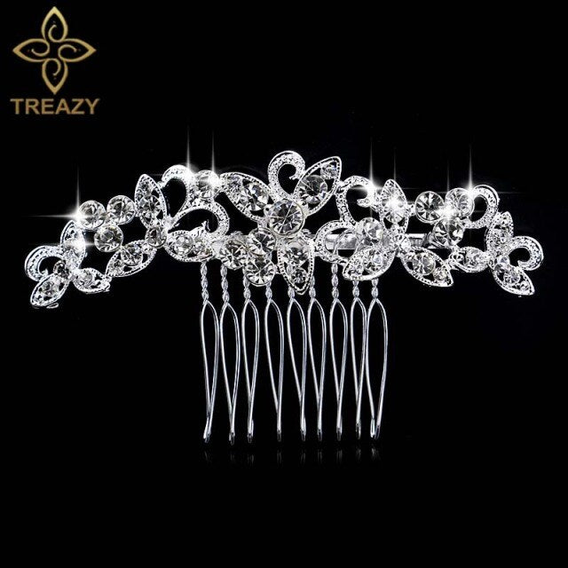 sengpan Christmas gifts for her Gold Color Wedding Hair Combs For Women Charm Pearls Crystal Bridal Hair Accessories Birthday Party Headwear Brides Tiara