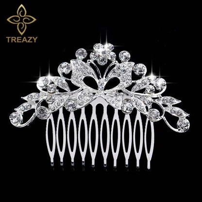 sengpan Christmas gifts for her Gold Color Wedding Hair Combs For Women Charm Pearls Crystal Bridal Hair Accessories Birthday Party Headwear Brides Tiara