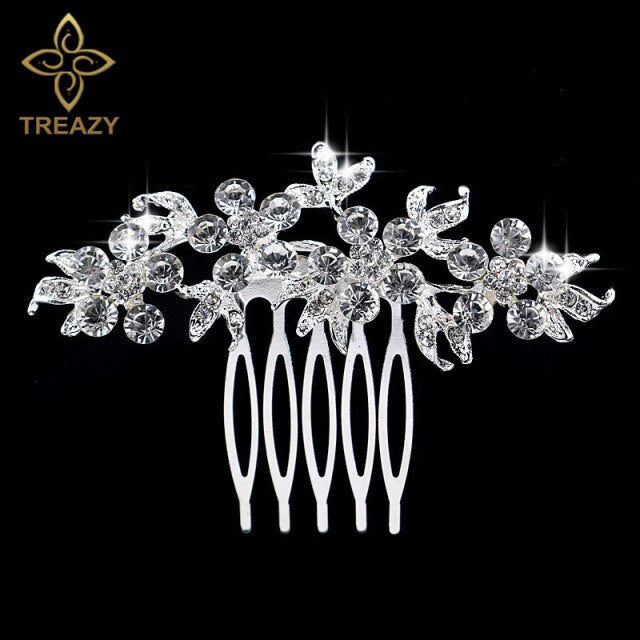 sengpan Christmas gifts for her Gold Color Wedding Hair Combs For Women Charm Pearls Crystal Bridal Hair Accessories Birthday Party Headwear Brides Tiara