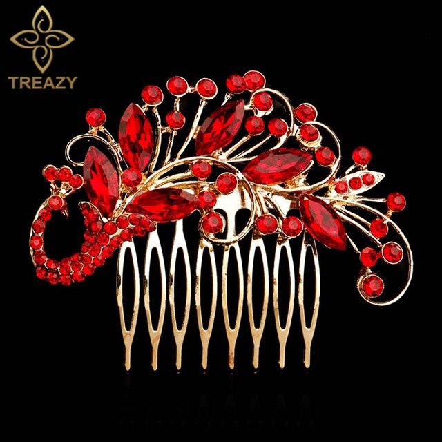 sengpan Christmas gifts for her Gold Color Wedding Hair Combs For Women Charm Pearls Crystal Bridal Hair Accessories Birthday Party Headwear Brides Tiara