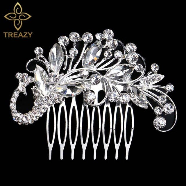 sengpan Christmas gifts for her Gold Color Wedding Hair Combs For Women Charm Pearls Crystal Bridal Hair Accessories Birthday Party Headwear Brides Tiara