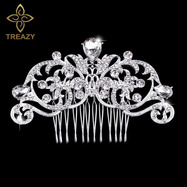 sengpan Christmas gifts for her Gold Color Wedding Hair Combs For Women Charm Pearls Crystal Bridal Hair Accessories Birthday Party Headwear Brides Tiara