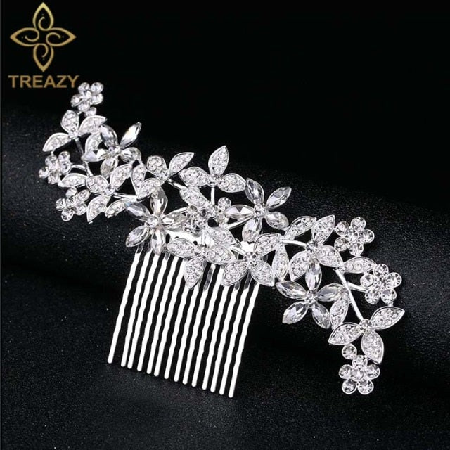 sengpan Christmas gifts for her Gold Color Wedding Hair Combs For Women Charm Pearls Crystal Bridal Hair Accessories Birthday Party Headwear Brides Tiara