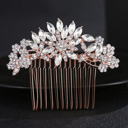 sengpan Christmas gifts for her Gold Color Wedding Hair Combs For Women Charm Pearls Crystal Bridal Hair Accessories Birthday Party Headwear Brides Tiara