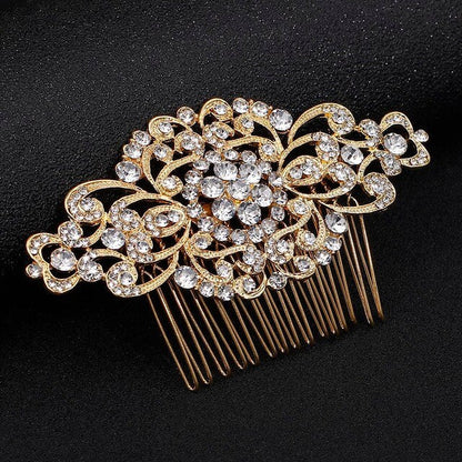 sengpan Christmas gifts for her Gold Color Wedding Hair Combs For Women Charm Pearls Crystal Bridal Hair Accessories Birthday Party Headwear Brides Tiara