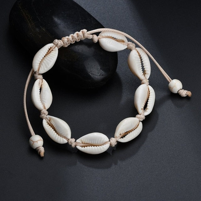 sengpan Bohemia Natural Shell Anklets for Women Foot Jewelry Summer Beach Barefoot Bracelet Ankle on Leg Chian Ankle Strap Accessories