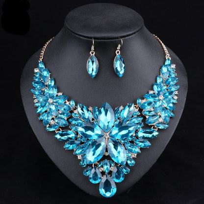 sengpan bridal jewelry set for wedding Fashion Crystal Jewelry Sets Bridal Necklace Earrings Sets Wedding Party Jewelery Dress Jewellery Decoration Accessories