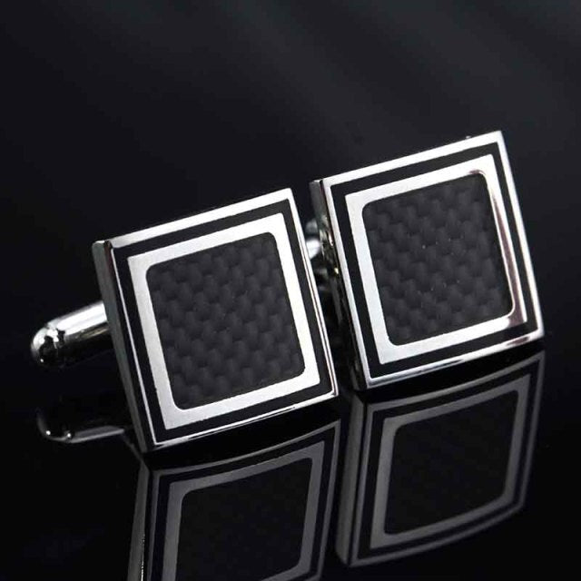 sengpan Christmas gifts ideas Novelty Luxury Quality Copper Carbon Fibe/ Red Wood/Crystal Cufflinks Design for mens French suit accessories Jewellery gemelos