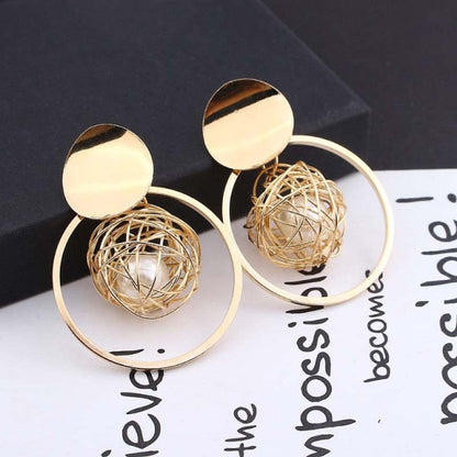 sengpan christmas wishlist gifts for her Vintage Earrings Large for Women Statement Earrings Geometric Gold Metal Pendant Earrings Trend Fashion Jewelry