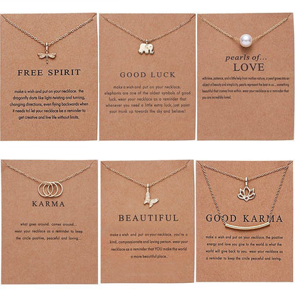 sengpan Butterfly Elephant Pearl Of Love Gold-color Pendant Necklaces Clavicle Chains Necklace Fashion Necklace Women Jewelry