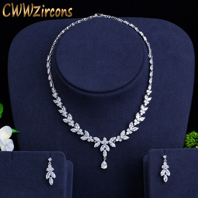 sengpan bridal jewelry set for wedding  Brilliant Cubic Zircon Party Costume Necklace Earrings Wedding Bridal Jewelry Sets Dress Accessories T326