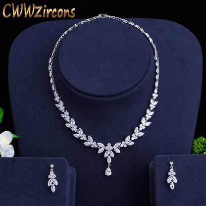 sengpan bridal jewelry set for wedding  Brilliant Cubic Zircon Party Costume Necklace Earrings Wedding Bridal Jewelry Sets Dress Accessories T326