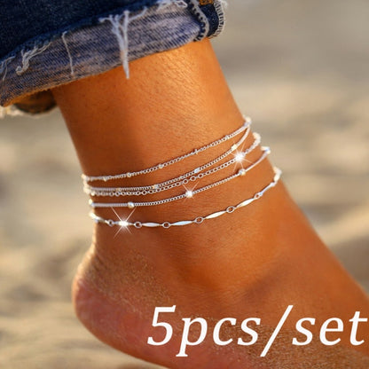 sengpan Multi Rainbow Colorful Seed Beads Foot Leg Ankle Bracelet Handmade Beaded Ocean Beach Anklets For Women Beach Jewelry