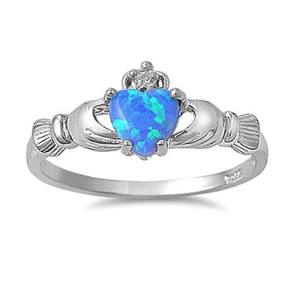 sengpan Christmas wishlist Love Heart Ring with Birthstone Silver Plated Irish Claddagh Wedding Engagement Rings for Women Best Christmas Lover Gift