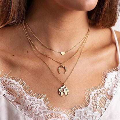 sengpan gifts for her hot sale new Bodomian Shell Chokers Necklace For Women Stainless Steel Multiple Gold Chain Charms Summer Party Gifts Jewelry New