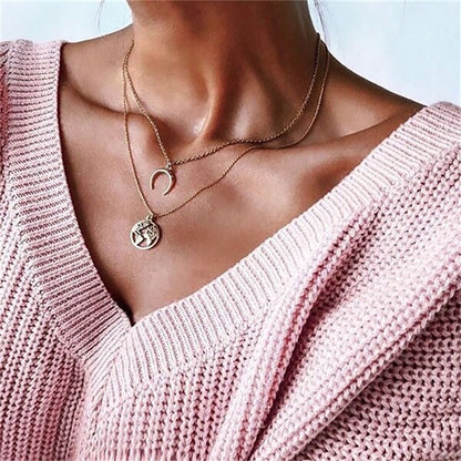 sengpan gifts for her hot sale new Bodomian Shell Chokers Necklace For Women Stainless Steel Multiple Gold Chain Charms Summer Party Gifts Jewelry New