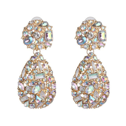 sengpan Christmas gifts ideas za Fashion Boho Crystal Earrings For Women New Rhinestone Statement Pearl Drop Earrings Bijoux Wholesale