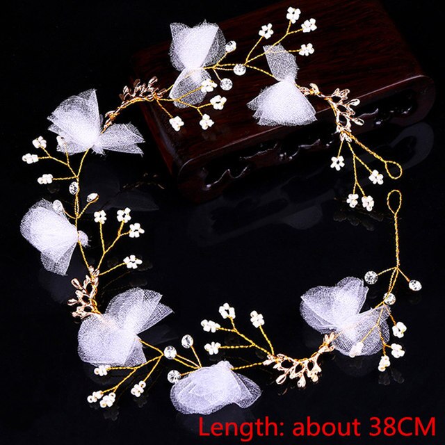 sengpan Wedding Hair Accessories Hand Woven Crystal Pearl Headband Women Girl Hair band Headwear Bridal Hairstyle Jewelry