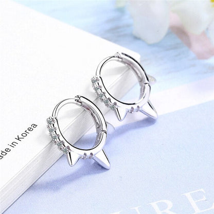 sengpan New Lovely Earring For Women Girls Bead Star Tassel Earrings Gold Silver Color Small Huggie Hoop Earring Oorbellen Gifts