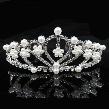 sengpan bridal jewelry set for wedding Big Princess Tiara Red Crown Crystal Rhinestone Wedding Accessories Pearl Headband Bridal Hair Headdress Girl Hair Jewelry