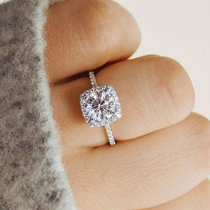 sengpan Christmas gifts ideas New Trendy Crystal Engagement Claws Design Hot Sale Rings For Women AAA White Zircon Cubic elegant rings Female Wedding jewerly