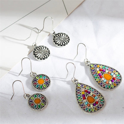 sengpan Christmas gifts ideas Bohemian Water Drop Earrings For Women Ethnic Vintage Long Resin Handmade Hanging Earring Female Indian Jewelry Bridal Gifts