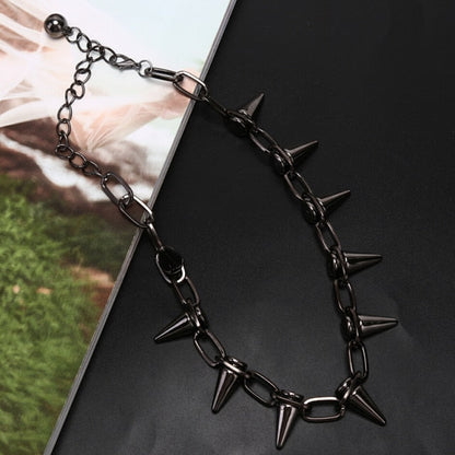 sengpan New Rivets Chokers Punk Goth Handmade CCB Material Choker Necklace  Spike Rivet Necklace Rock Gothic Chokers