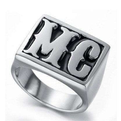 sengpan Christmas wishlist Punk Accessories MC Letters Men's Ring Party Jewelry Unique Christmas Gifts Cool Motorcycle Rings