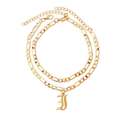 sengpan A-Z Letter Initial Anklets Bracelet For Women Gold Color Alphabet Anklet Boho Summer Beach Barefoot Foot Jewelry Gift