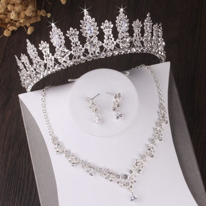 sengpan bridal jewelry set for wedding  Luxury Floral Crystal Bridal Jewelry Sets Rhinestone Tiara Crown Necklace Earrings Set Wedding African Beads Jewelry Set