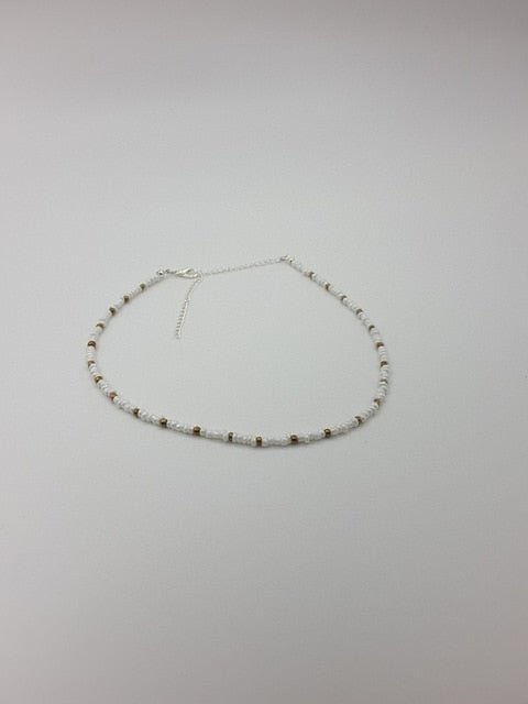 sengpan Simple Pearl Seed Beads Strand Necklace Women String Beaded Short Choker Necklace Jewelry Choker Necklace Summer Beach Boho Gift