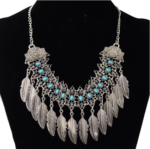 sengpan bridal jewelry set for wedding Bohemian Turkish Ethnic Metal Gypsy Coachella Beach Choker Bib Coin Tassel Collar Necklace For Women Indian Charm Jewelry