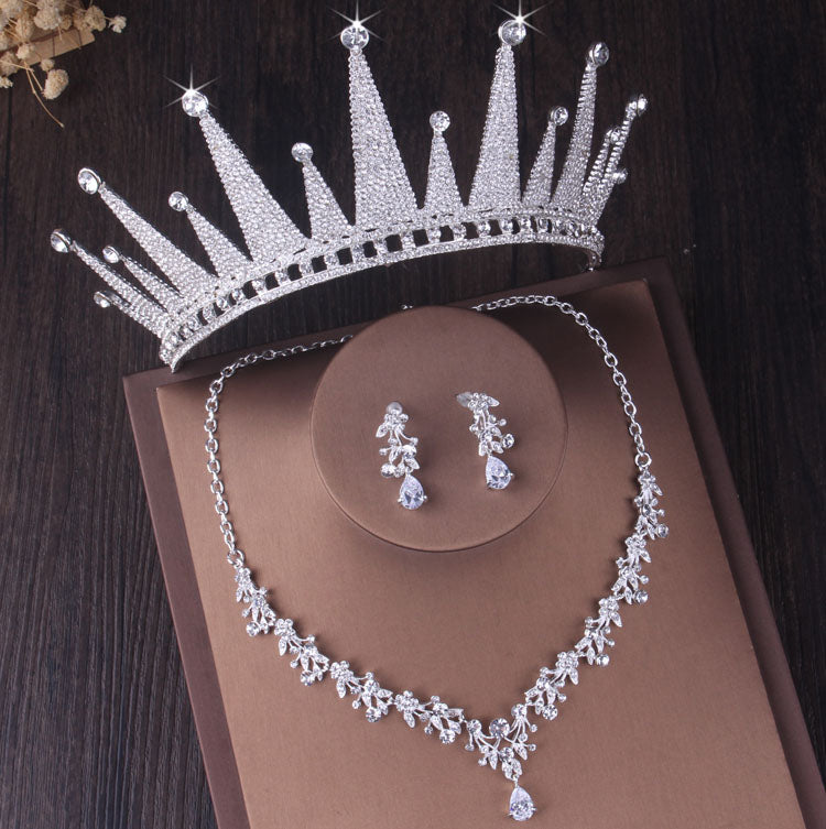 sengpan bridal jewelry set for wedding Luxury Sparkling Crystal Floral Bridal Jewelry Sets Rhinestone Tiaras Crown Necklace Earrings Wedding African Beads Jewelry Set