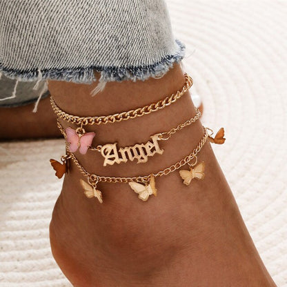 sengpan Punk Hip Hop Multilayer Chain Anklets For Women Girls New Bohemian Boho Leg Ankle Anklet Bracelet Beach New Jewelry