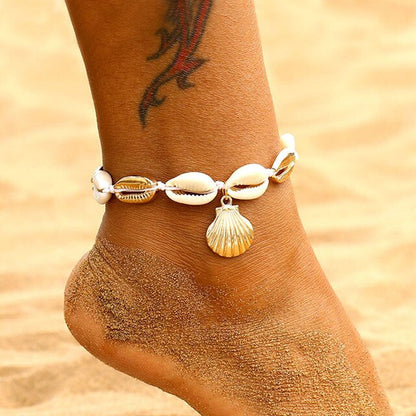 sengpan Bohemian Shell Anklets For Women Bohemian Ankle strap Beach Jewelry Summer Beach Barefoot Bracelet Ankle On Leg