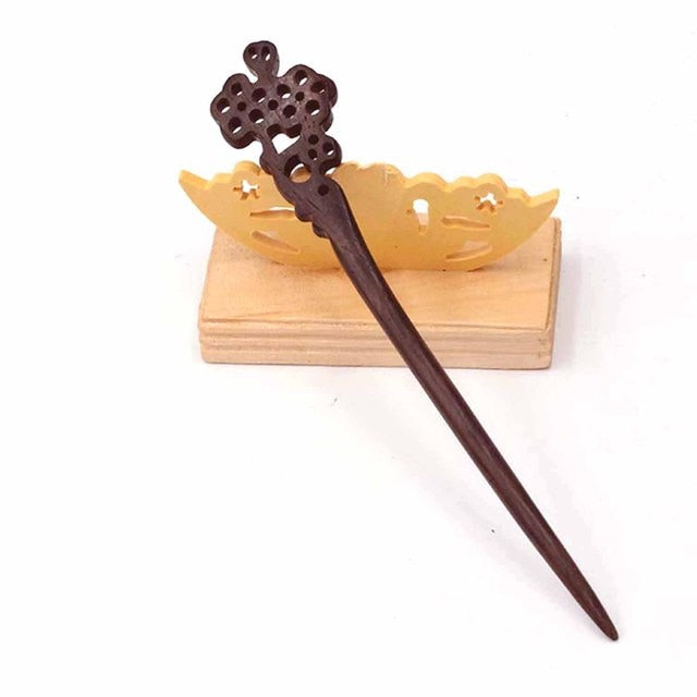 sengpan Christmas gifts ideas New Retro Chinese Hairpin Vintage Wooden Hair Fork Carve Animal Bird Phoenix Hair Sticks for Girls Bridal Bride Wedding Headwear