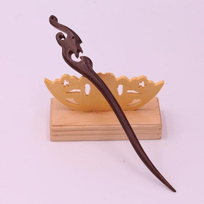 sengpan Christmas gifts ideas New Retro Chinese Hairpin Vintage Wooden Hair Fork Carve Animal Bird Phoenix Hair Sticks for Girls Bridal Bride Wedding Headwear