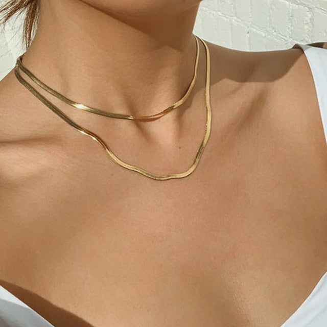 sengpan  Fashion Asymmetric Lock Necklace for Women Twist Gold Silver Color Chunky Thick Lock Choker Chain Necklaces Party Jewelry