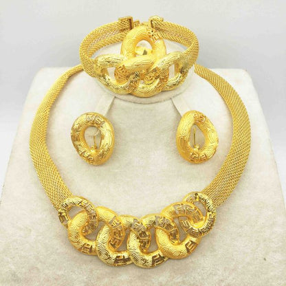 sengpan bridal jewelry set for wedding The new wholesale fashion jewellery set is brighter dubai gold jewellery for women's anniversary parties and birthday trips