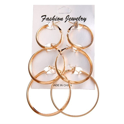 sengpan bridal jewelry set for wedding Big Circle Hoop Earrings For Women Simple Punk Ear Rings Brincos Round Acrylic Pearl Earring Set Fashion Jewelry Party Gift